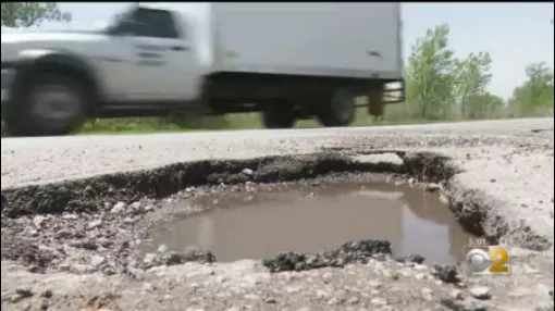 Potholes On Boy Scout Road At Hammond, Chicago Border Cause Thousands In Damage To Drivers Cars